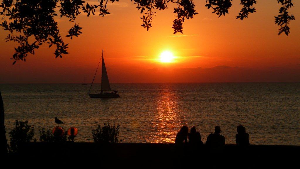 zonsondergang vanuit Porec