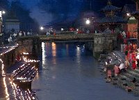 Butter lamps at the ghats of Pashupatinath