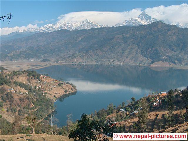 Phewa lake and Himalaya