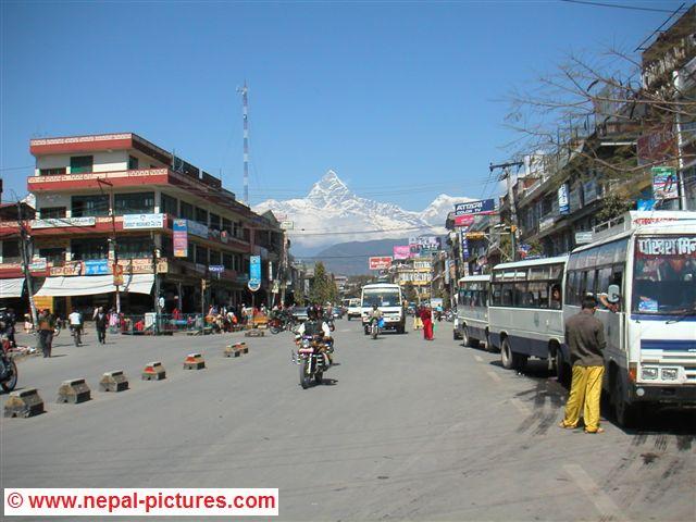 straat in Pokhara