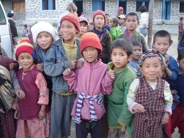 Group of Tamang children Gatlang Rasuwa Nepal