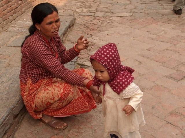 Mother and her baby girl in Khokna