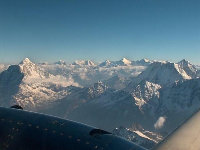 View during a mountain flight in Nepal