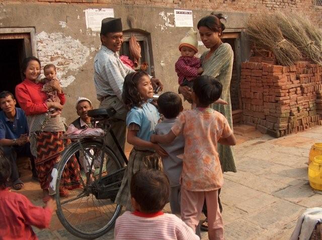 People gathering in Khokana