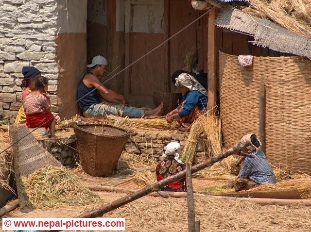 People in a mountain village