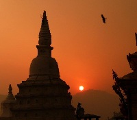 Sunset as seen from Swayambunath